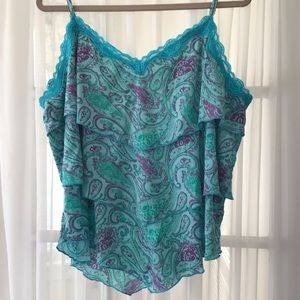 💙💜LANE BRYANT TIERED PAISLEY CAMI 18-20💙💜